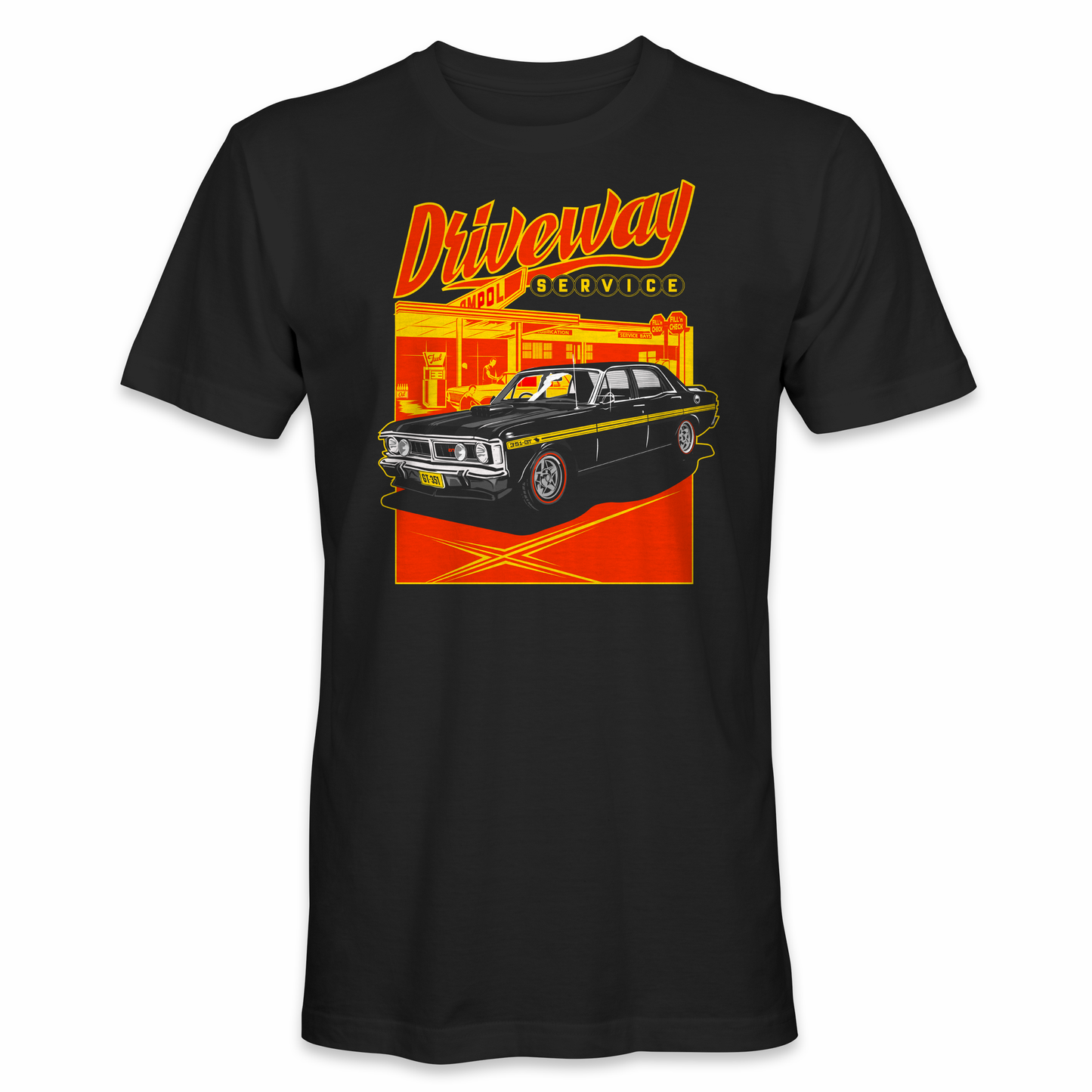 006. Driveway Service - Ford Falcon XY GTHO - T-shirt