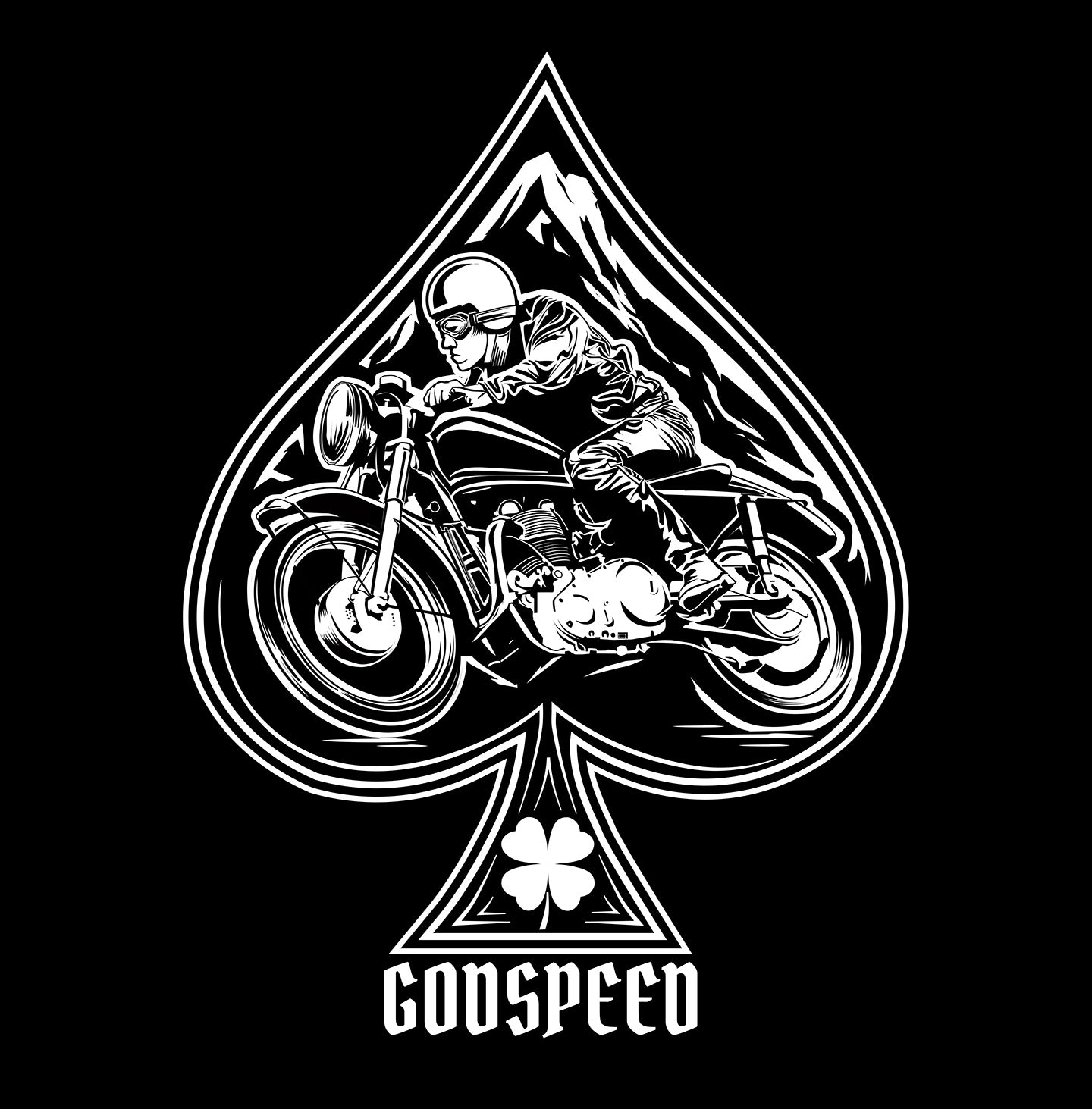 Women's Short sleeve Vintage Cafe Racer 'Godspeed' T-Shirt