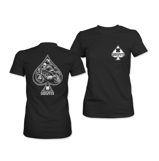 Women's Short sleeve Vintage Cafe Racer 'Godspeed' T-Shirt