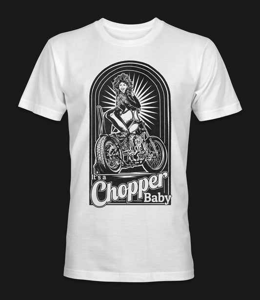 It's A Chopper Baby - Men's short sleeve white Tee.